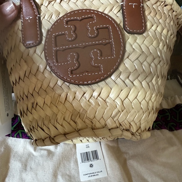 Tory Burch ELLA STRAW MINI BASKET (summer bag) - Picture 5 of 13
